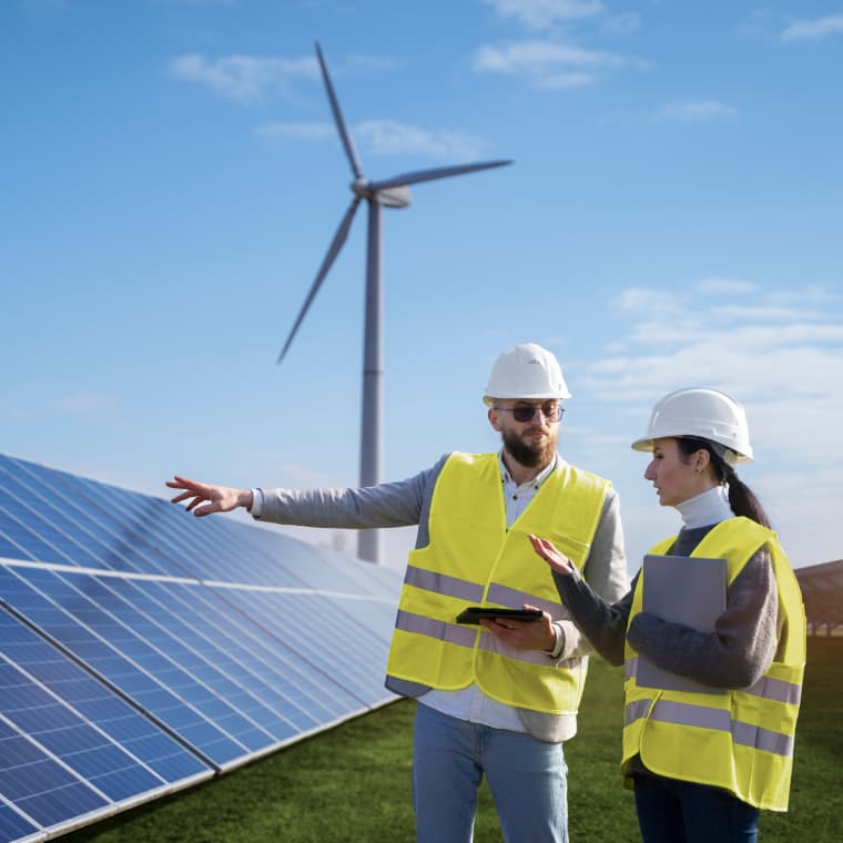 Solar installation crew on a project site